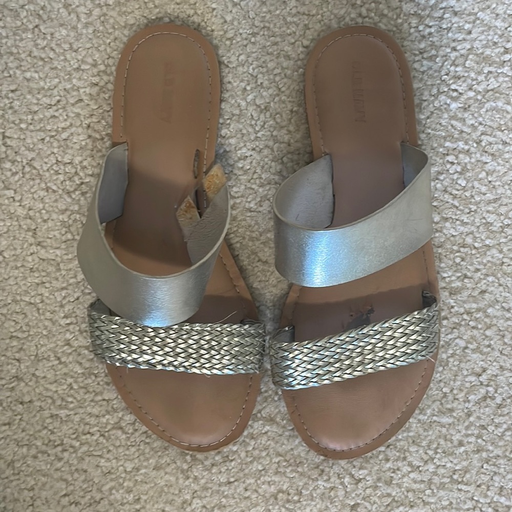 Old Navy Fashion Slides, Damaged (See Pics), Women’s Size 9
